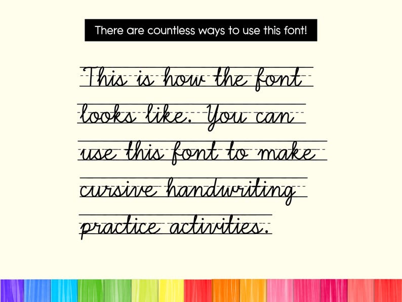 Blue Font Cursive Cursive Alphabet Line Font for Cursive Handwriting Practice ...