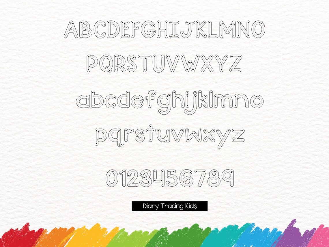 Tracing Font With Directional Arrows and Number Guides for ABC Alphabet ...