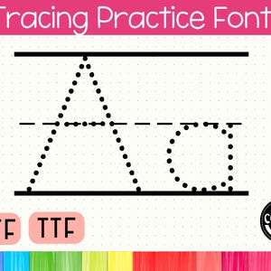 Dotted Tracing Lined Font for Handwriting Practice Worksheets and Name Tracing Activities