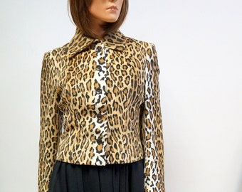 Moschino Jacke, Mantel billig chic, Leopard Tier Druck Jacke, Kunstpelz Jacke, Madium/große Größe