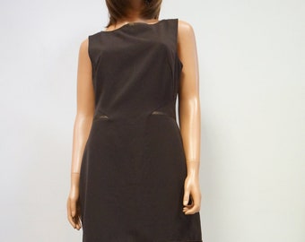Moschino jeans dress, brown pencil dress,Moschino vintage classics brown midi dress, large size XL