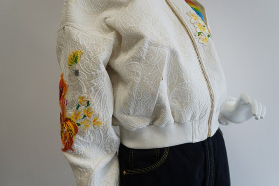 Versace Jeans couture embossed white bomber jacke… - image 10