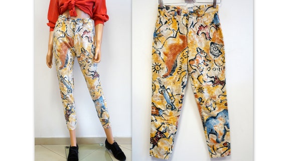 Moschino jeans trousers, vintage funny print, ani… - image 1