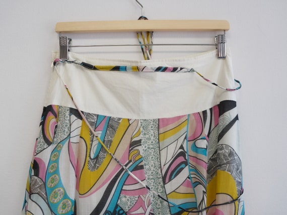 Dream, psychedelic pattern skirt, cotton silk ski… - image 4