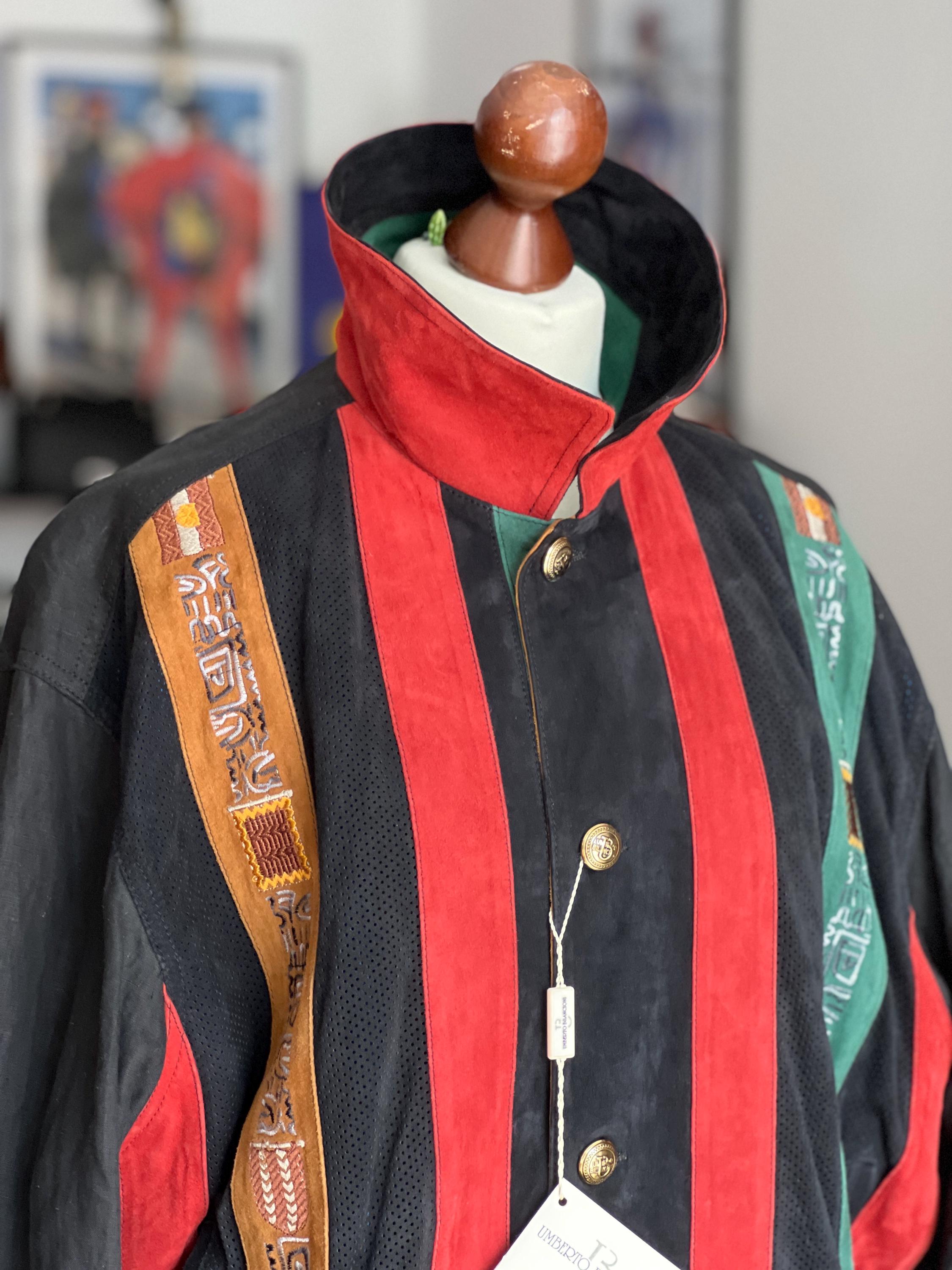 Vintage Umberto Bilancioni Suede & Linen Jacket: 80s/90s Deadstock
