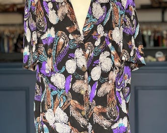 Blusa vintage de manga corta, talla M