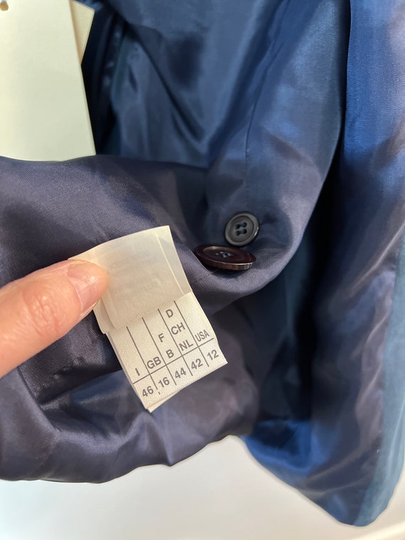 Prisma 100% silk navy blue blazer jacket, vintage… - image 9