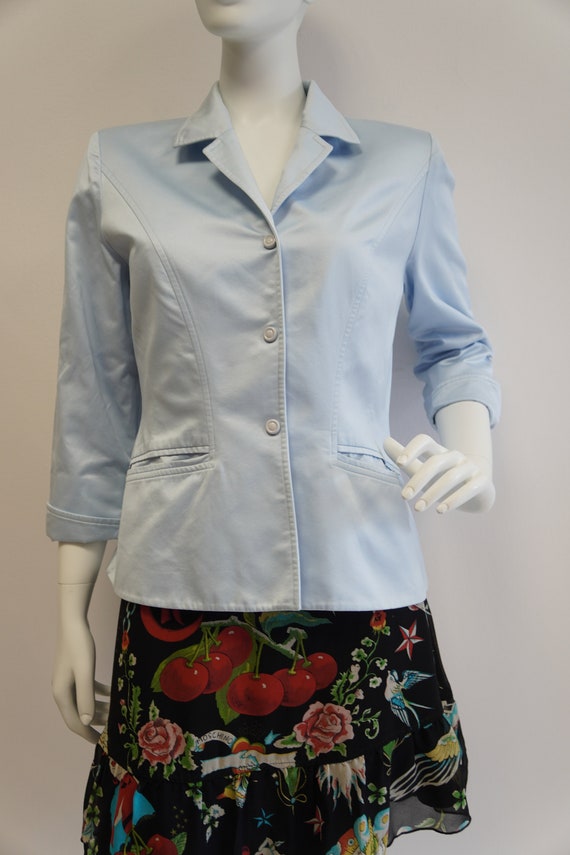 Thierry Mugler jacket baby blue cotton Mugler bla… - image 4