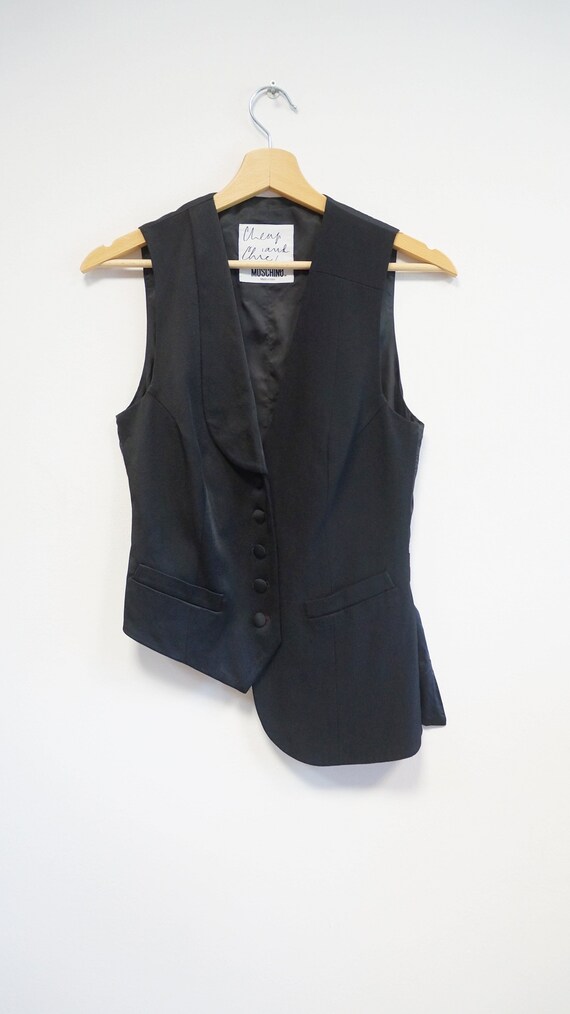 Moschino vest, Cheap & Chic black asymmetric vest