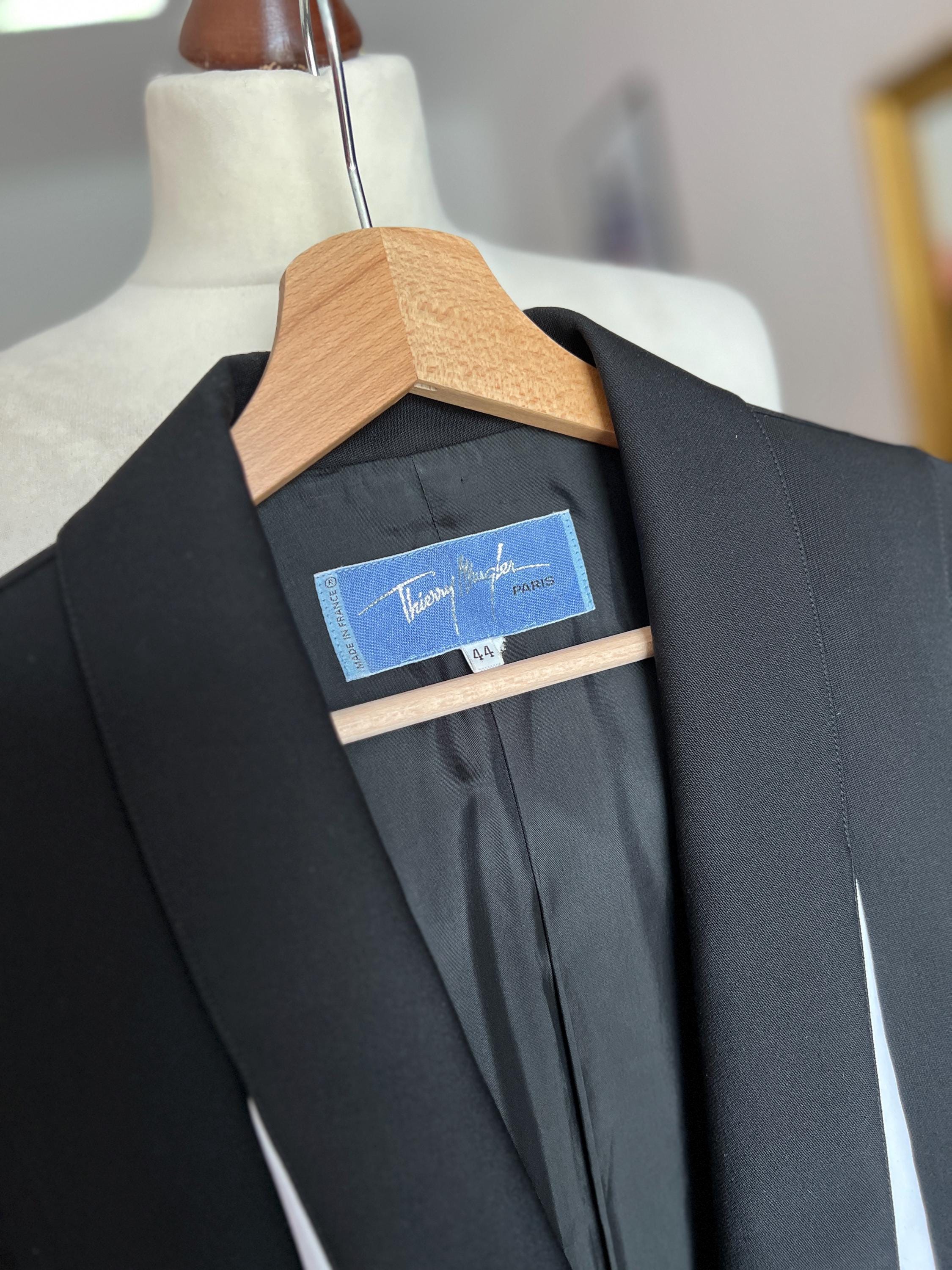 Vintage Thierry Mugler Wool Blazer: 80s-90s Black & White