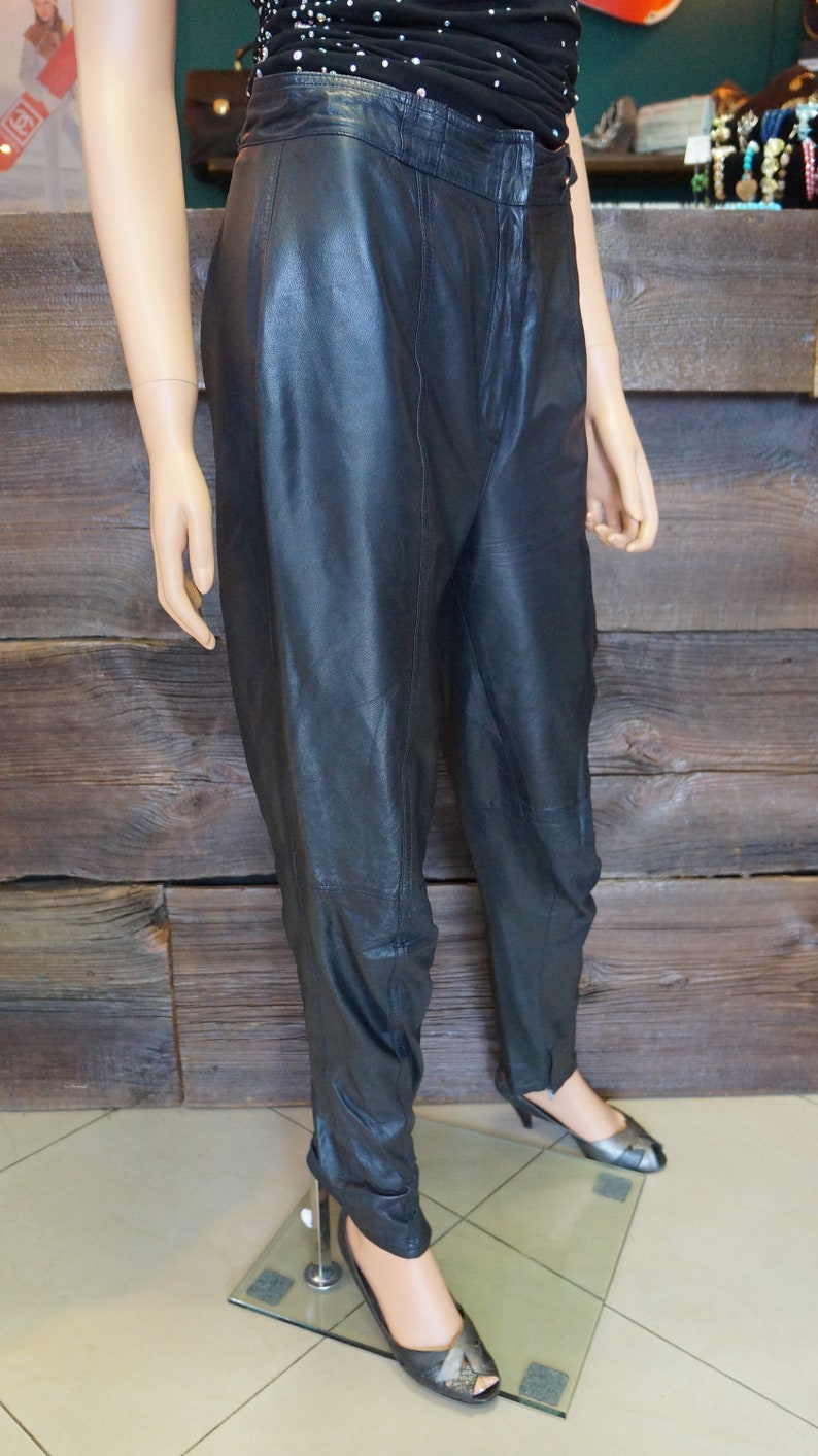Gianni Versace leather pants,versace trousers,1980 gift for her vintage,leather trousers Versace Couture