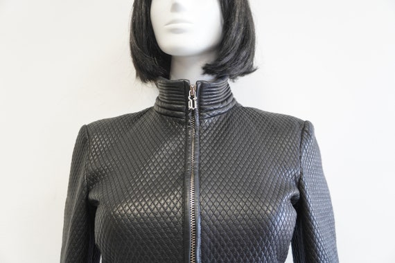 Gianni Versace quilted leather jacket, black soft… - image 7