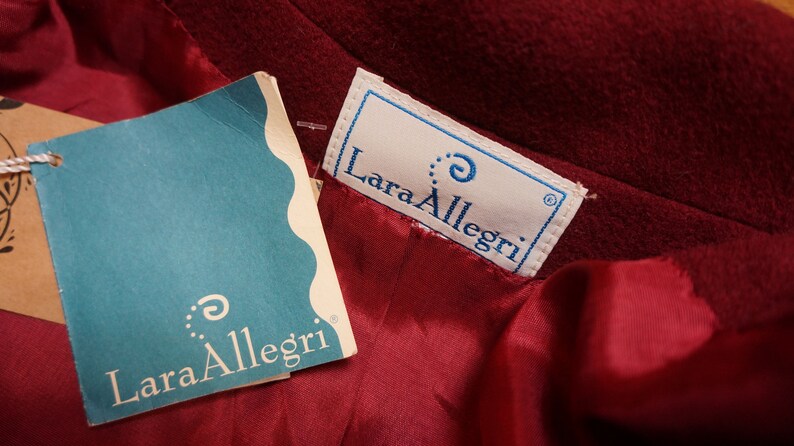 Allegri Lara vintage,wool coat,burgundy italia coat jacket Lara Allegri
