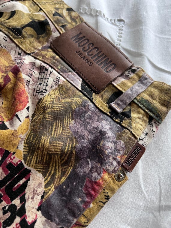 Moschino Jeans Vintage Y2K Music Print Pants Cotton Stretch