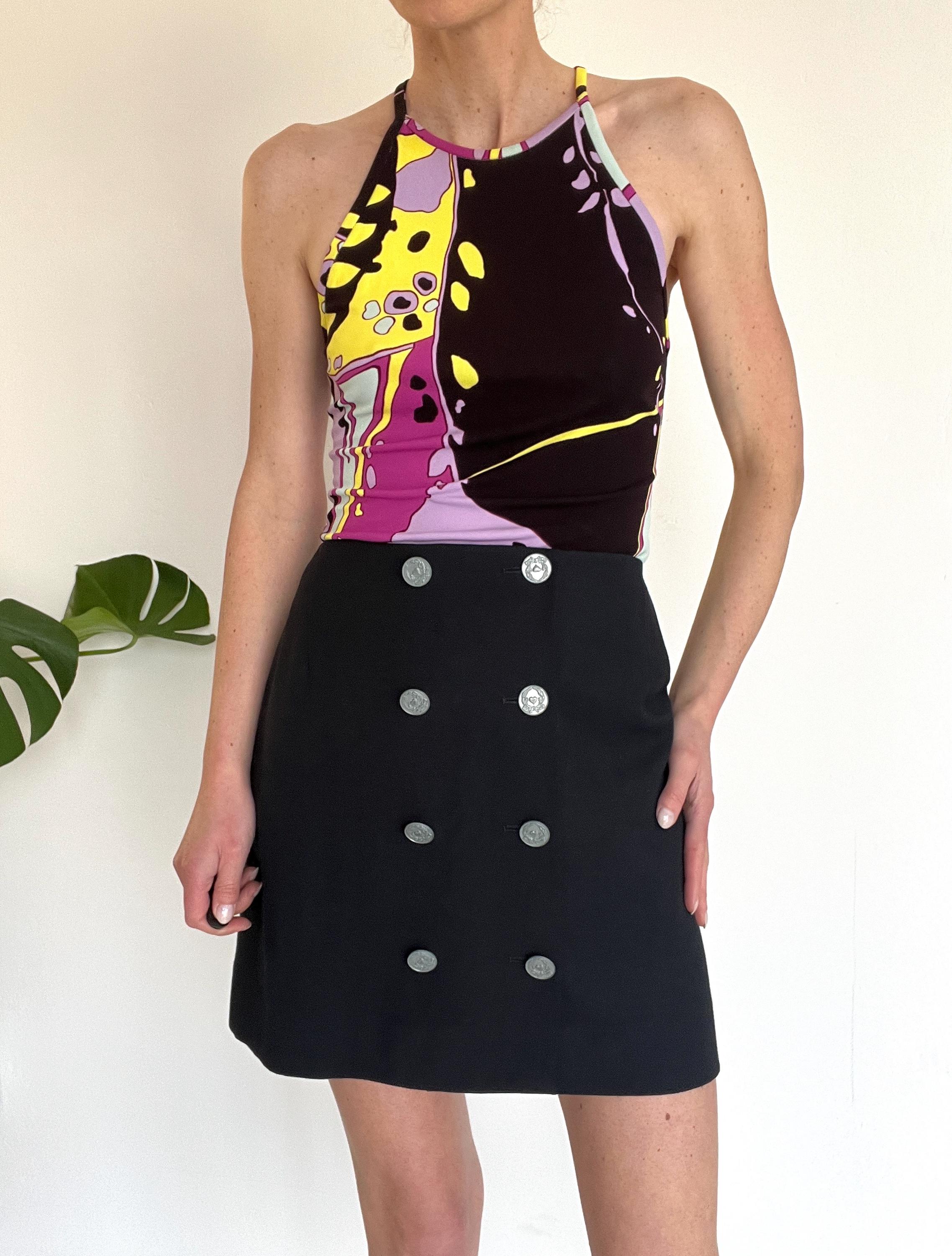 Vintage 90s Moschino Cheap & Chic Wool Mini Skirt – Navy