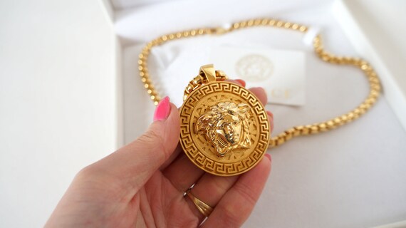 vintage versace logo necklace