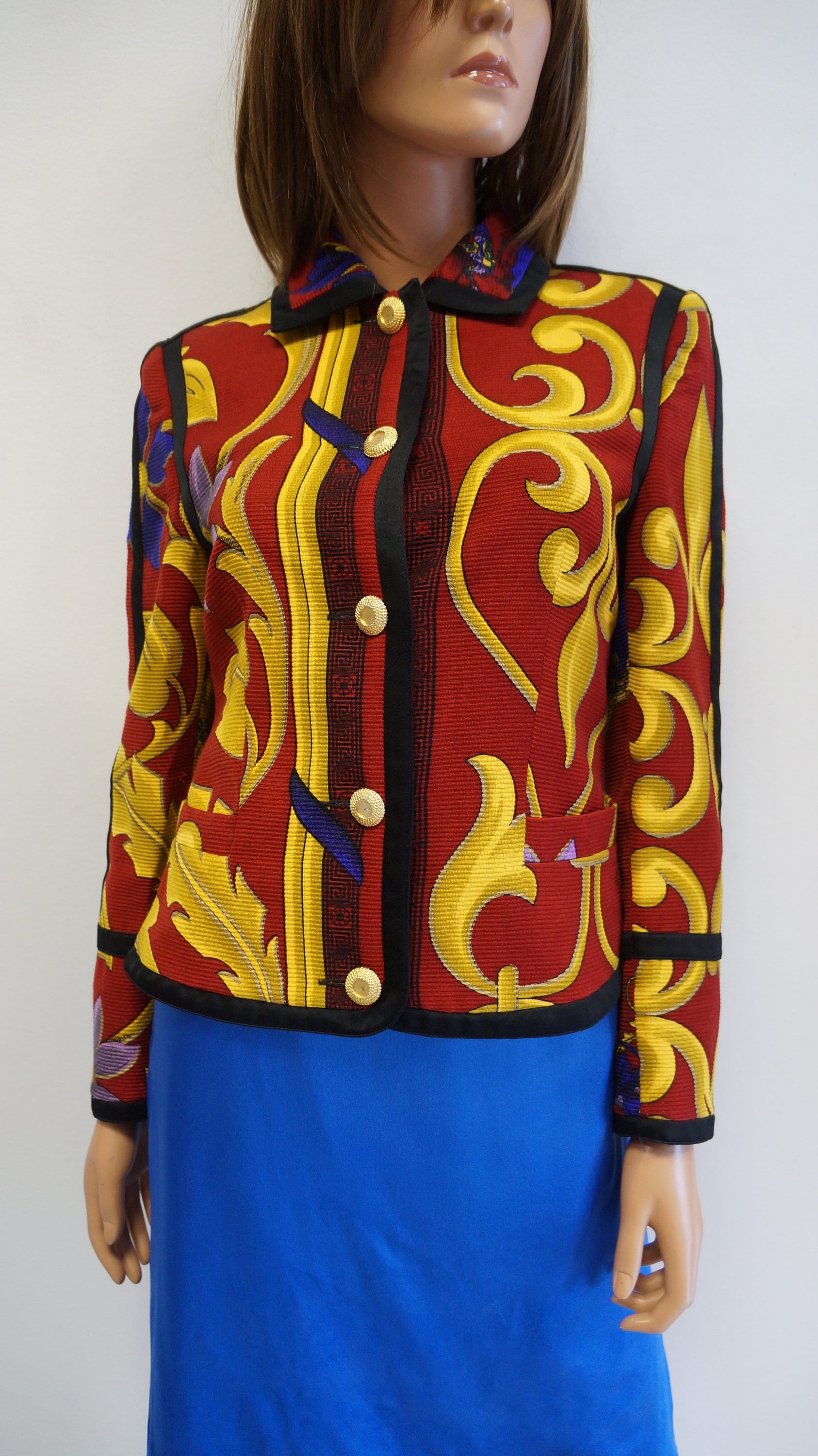 Versus Gianni Versace Jacket, Wool Baroque Print Versace Versus Gianni Versace Jacket, Wool Baroque Print Versace