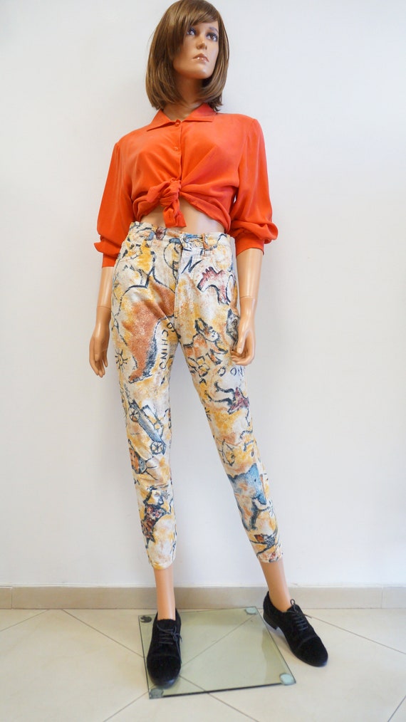 Moschino jeans trousers, vintage funny print, ani… - image 2