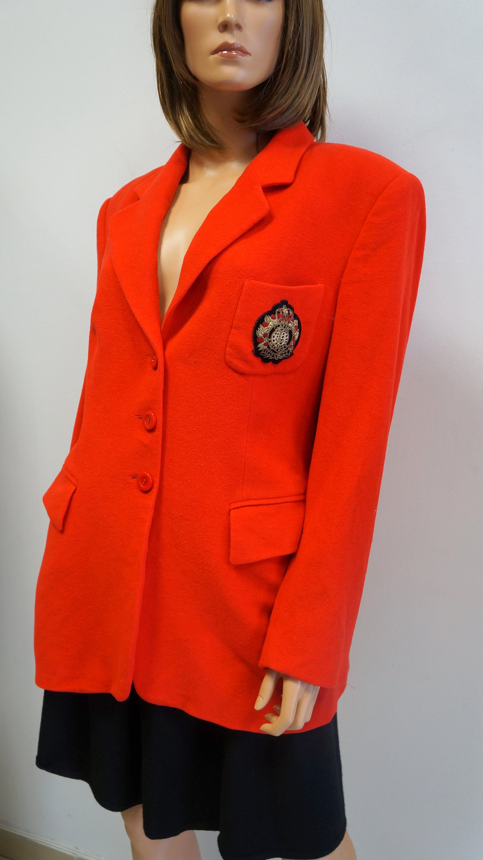 Laurel Red Blazerlaurel Wool Angora Jacket Vintage Laurel - Etsy