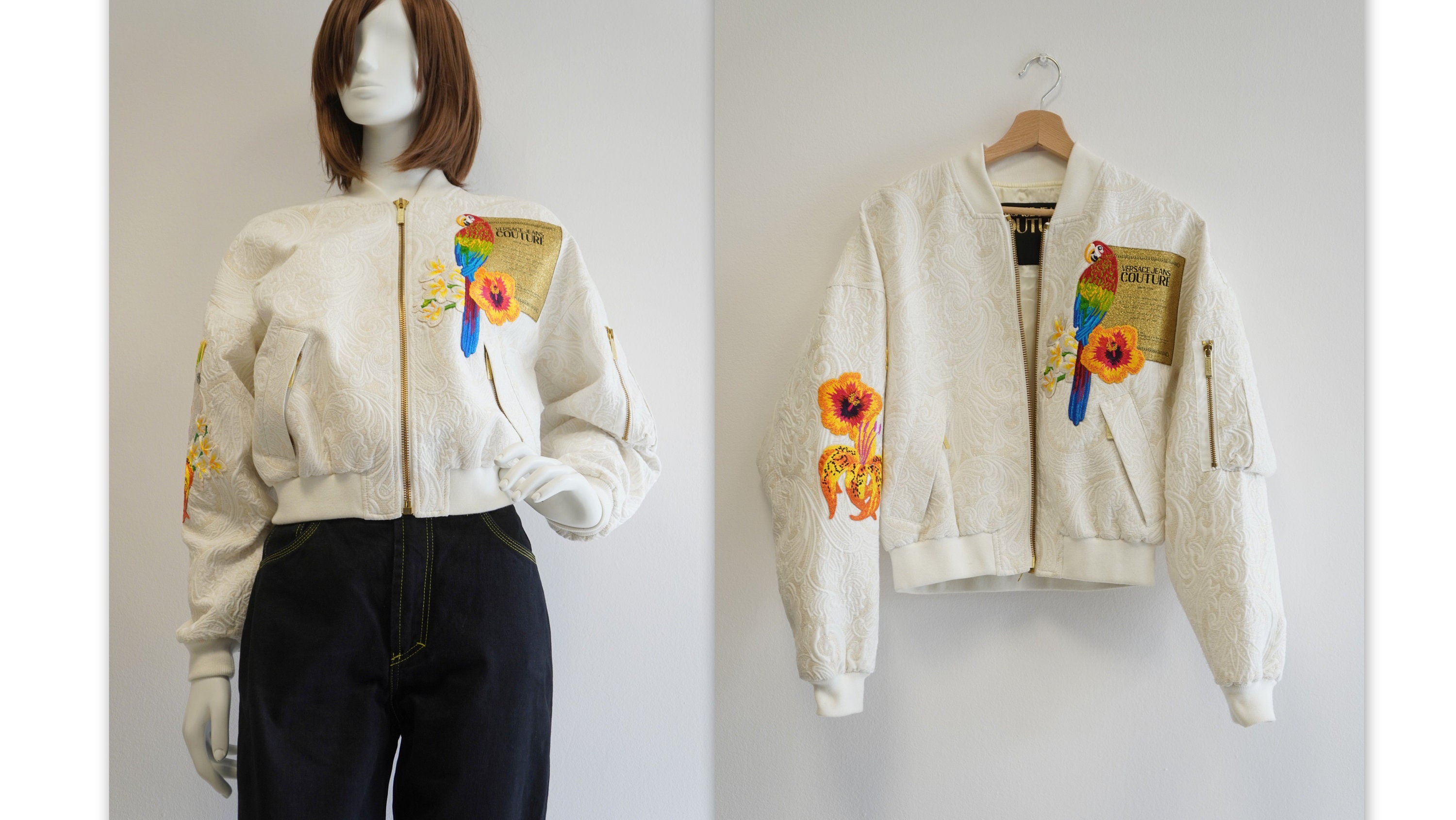 Versace Jeans Couture White Bomber - Etsy Hong Kong