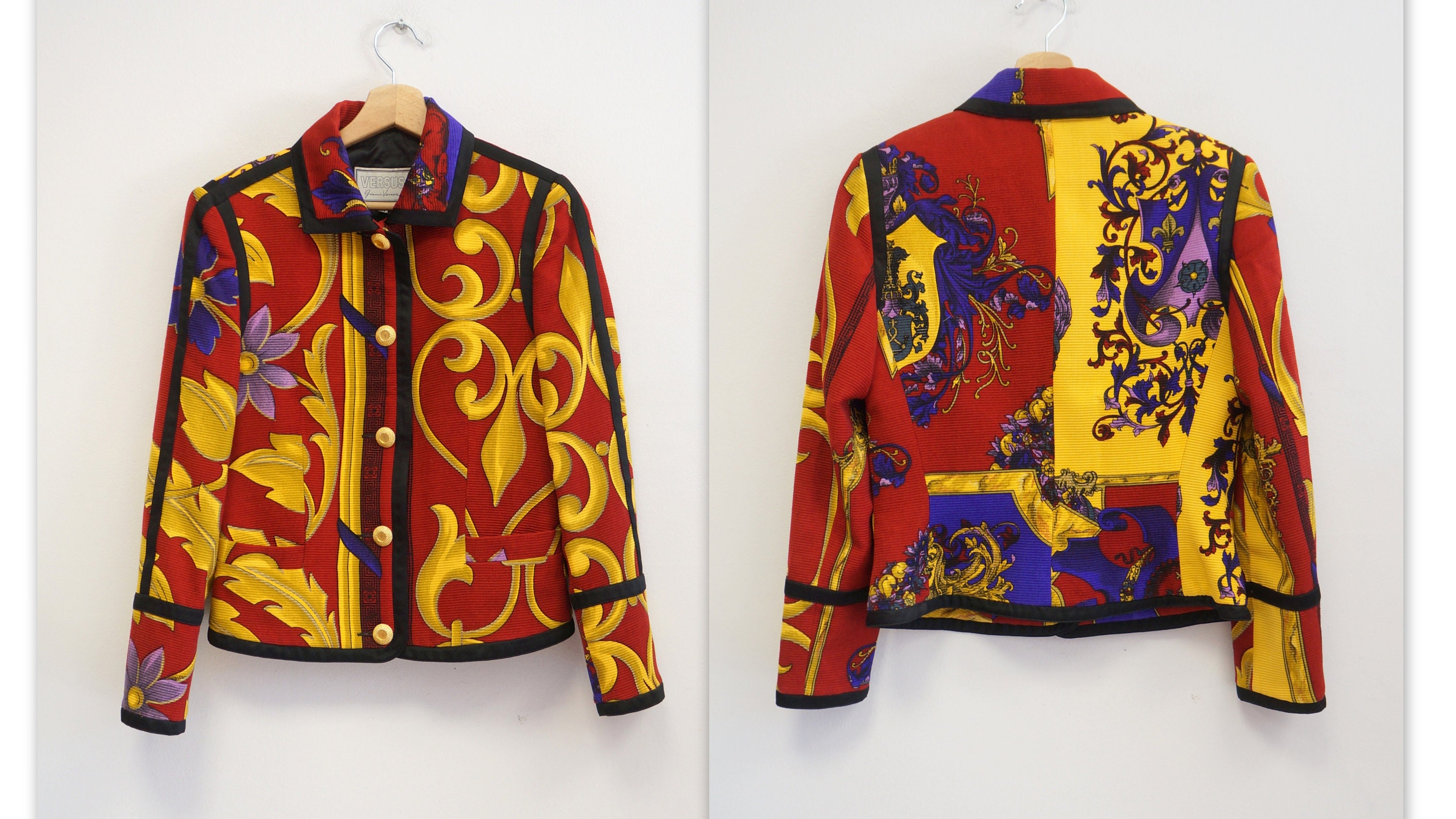 Versus Gianni Versace Jacket, Wool Baroque Print Versace Versus Gianni Versace Jacket, Wool Baroque Print Versace