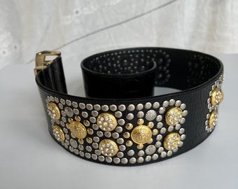 Rare Vintage Gianni Versace Medusa Wide Belt – 80s/90s