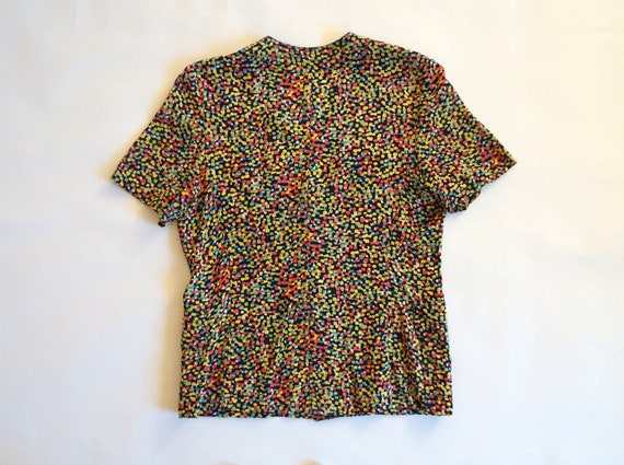 multicolor polka dot shirt
