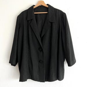 Vintage Italian Baroque Black Blazer XXL XXXL plus size, floral motiv, gothic victorian style