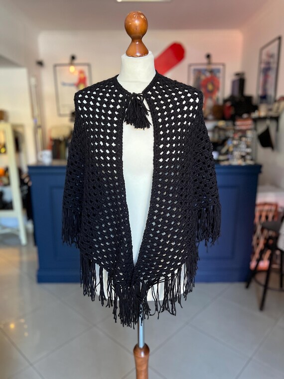 Lana Sciarpa Mantella Nera Mantella Cappotto Zara Cappotto Nero