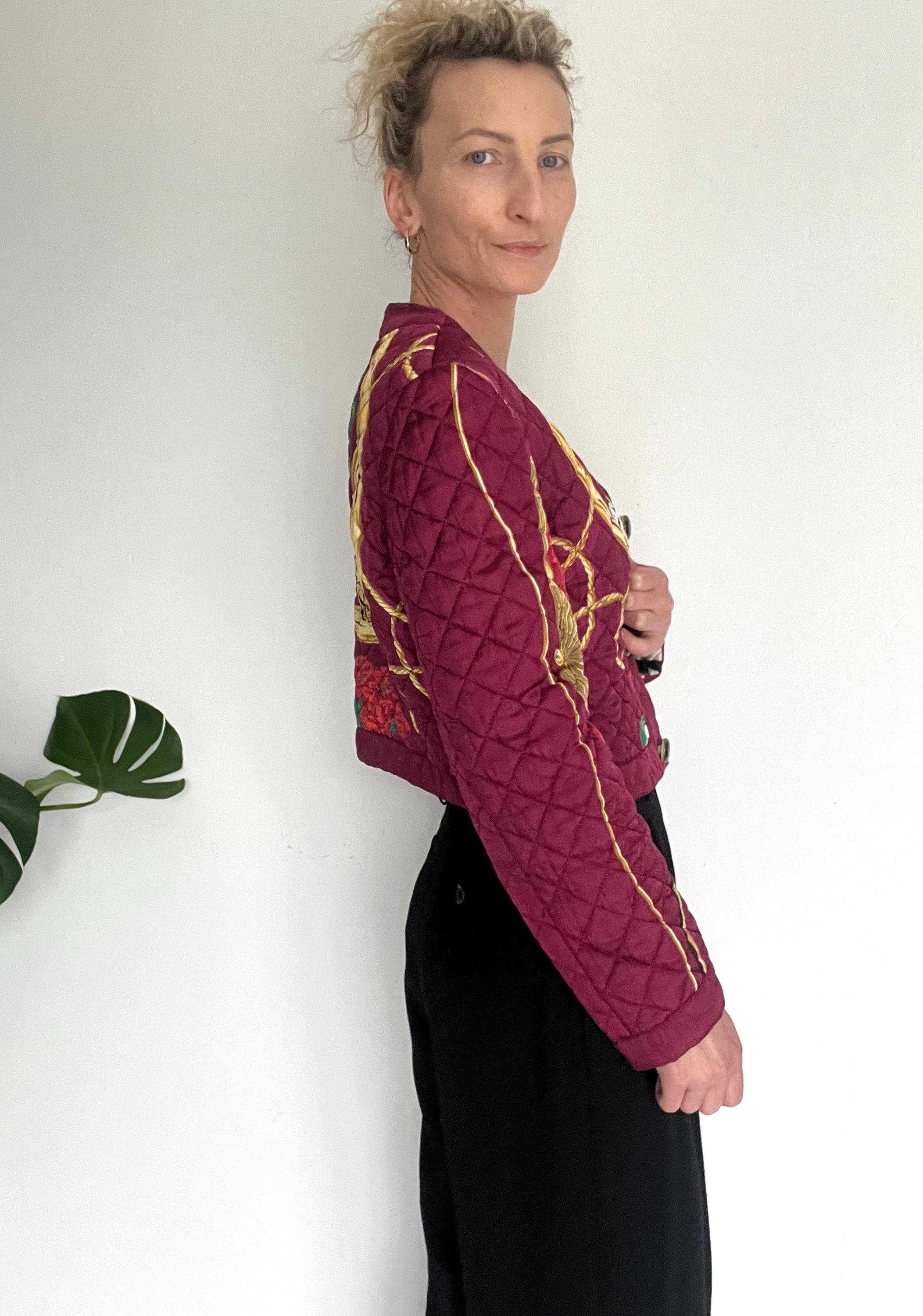 モスキーノ キルティングジャケット レディース 90s ヴィンテージ 古着 Vintage Moschino Quilted Jacket: 90s Italian Art Print, IT44