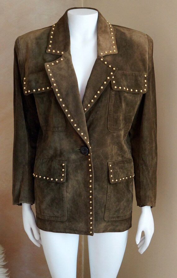 saint laurent studded leather jacket