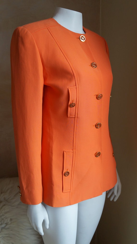 Guy Laroche vintage jacket orange blazer gold butt