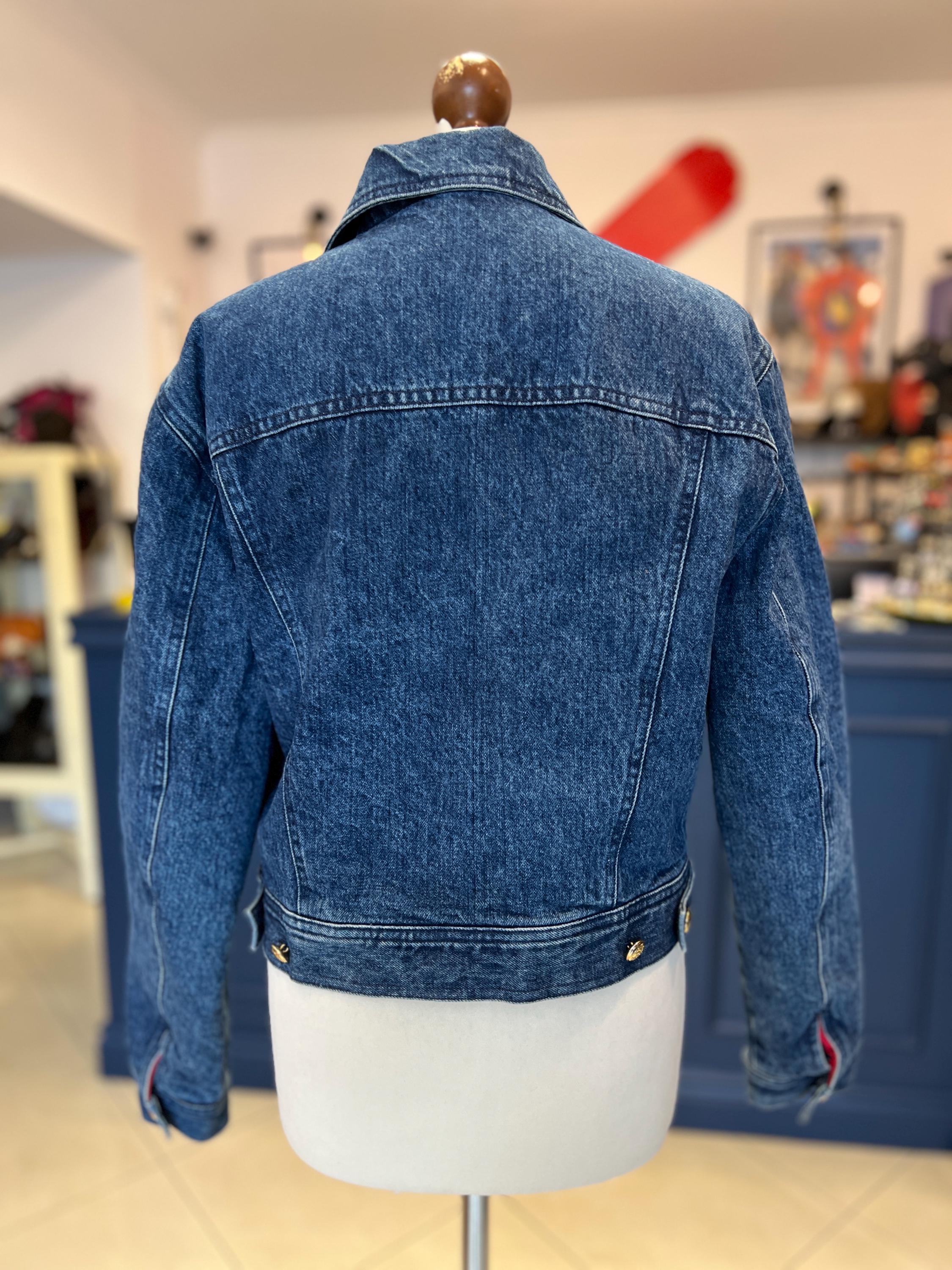 古着 MOSCHINO デニムジャケット Moschino Jeans Denim Jacket With Tie, Vintage Jeans Blazer