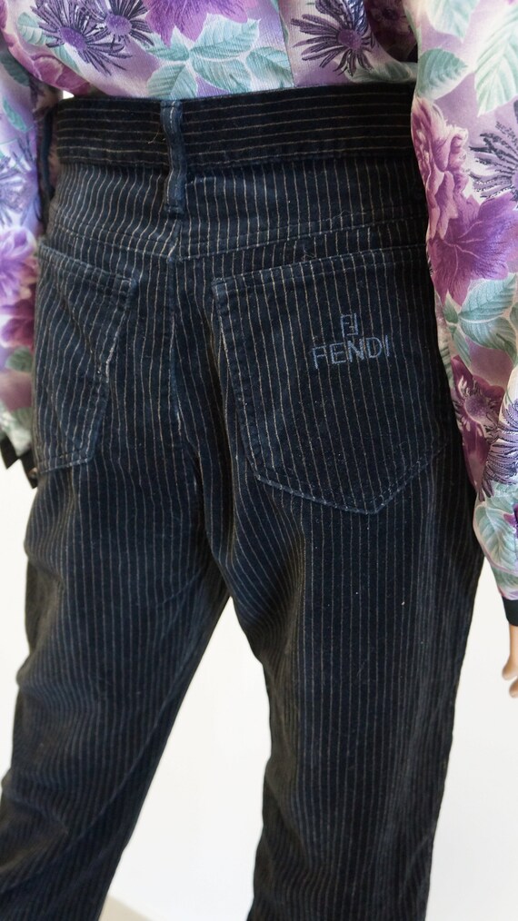 Fendi trousers ,Vintage Fendi velvet striped pants