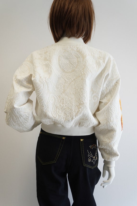 Versace Jeans couture embossed white bomber jacke… - image 7