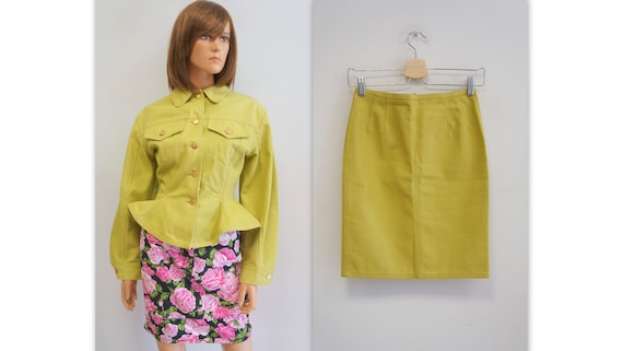 Gaultier Junior Denim Set, Yellow Jacket, Skirt, Jean Paul Gaultier Junior Denim Set, Yellow Jacket, Skirt, Jean Paul
