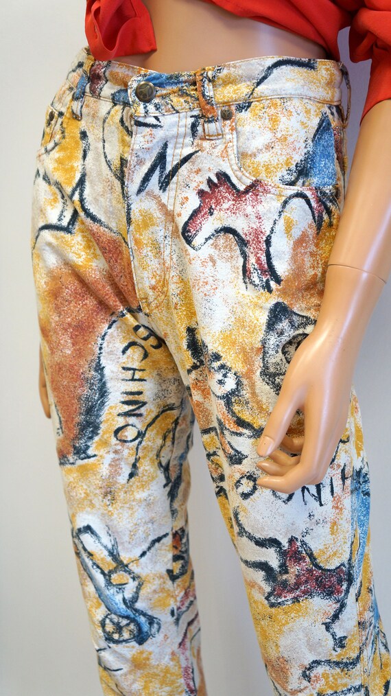 Moschino jeans trousers, vintage funny print, ani… - image 3