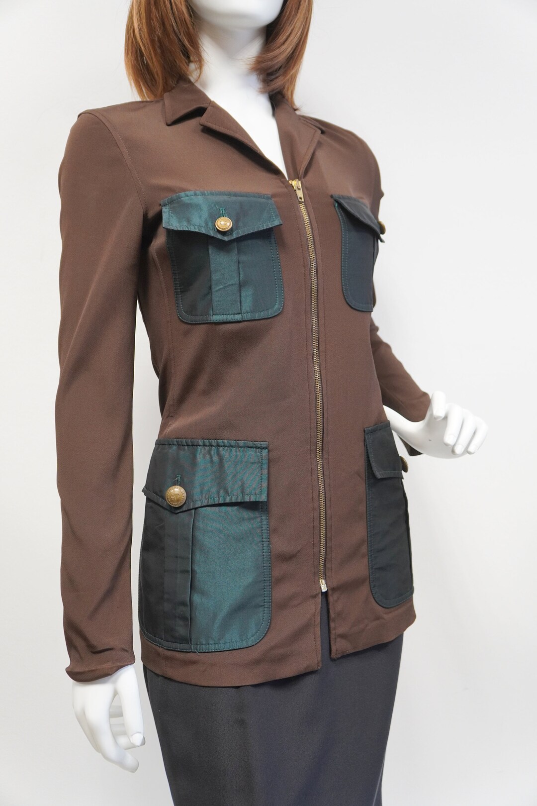 ジャンボールゴルティエ ブラウン 希少ステッチレザージャケット