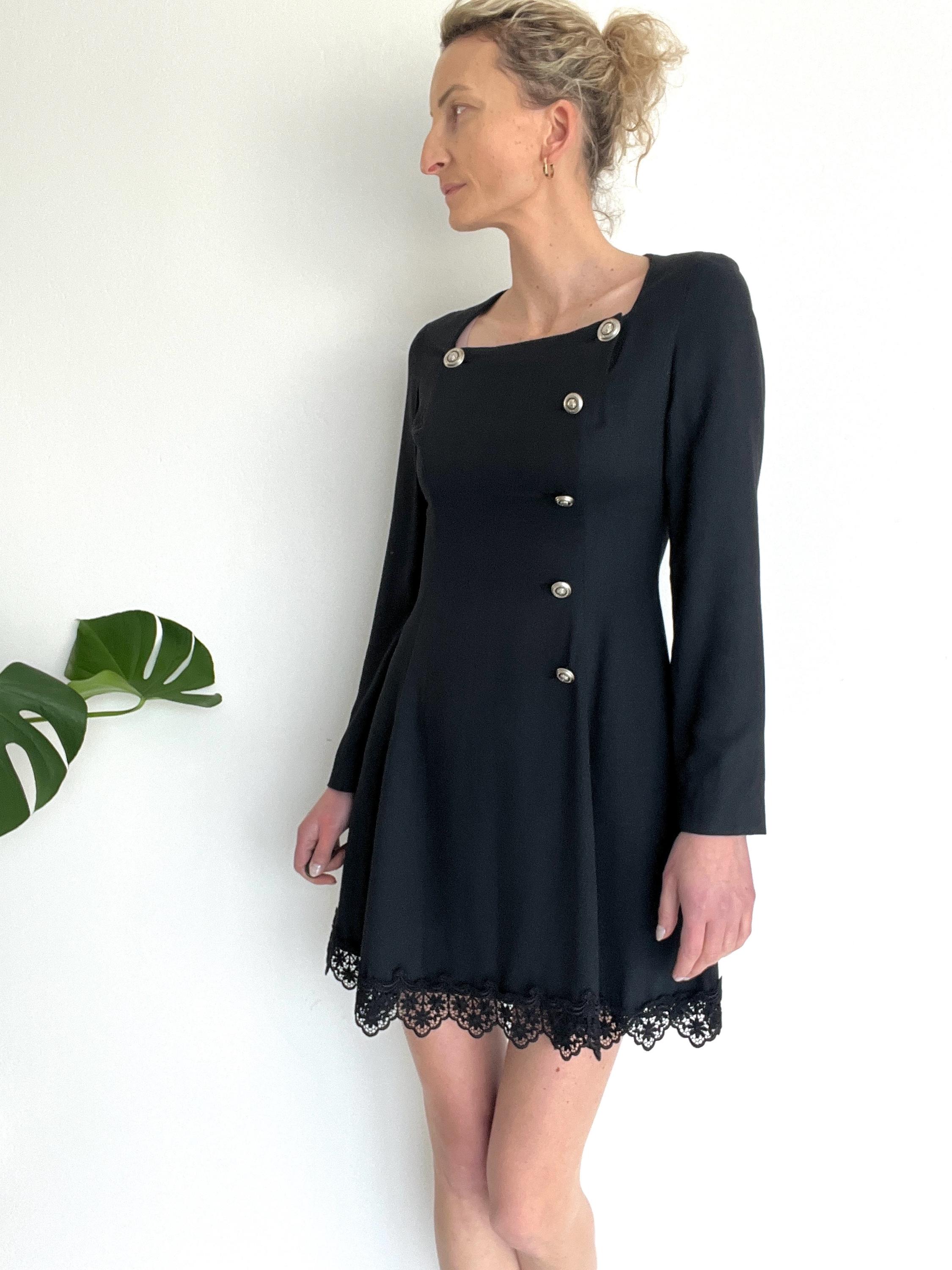 versace black mini dress Versace Black Medallion Cut-Out Dress