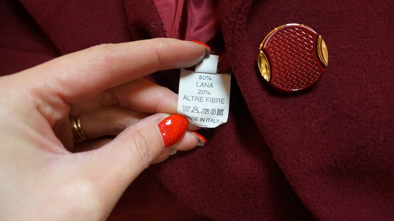 Allegri Lara vintage,wool coat,burgundy italia coat jacket Lara Allegri