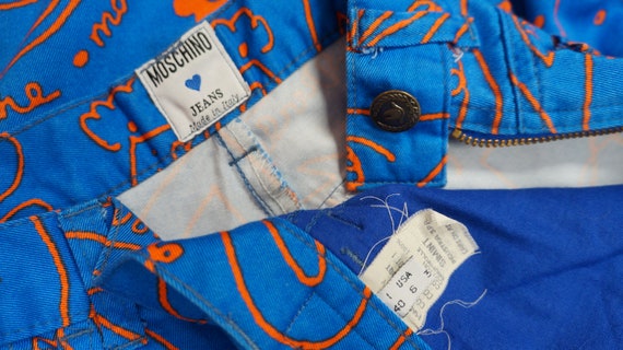 Moschino jeans trousers, vintage blue neon orange… - image 5