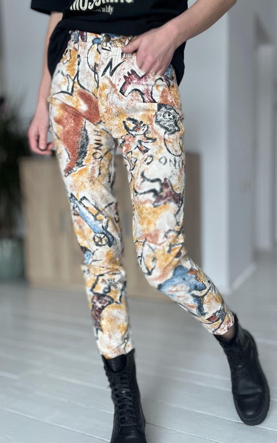 パンツ vintage made in ITALY moschino pant at Vintage Moschino Cotton Pants S/M – Artistic Pattern, Made