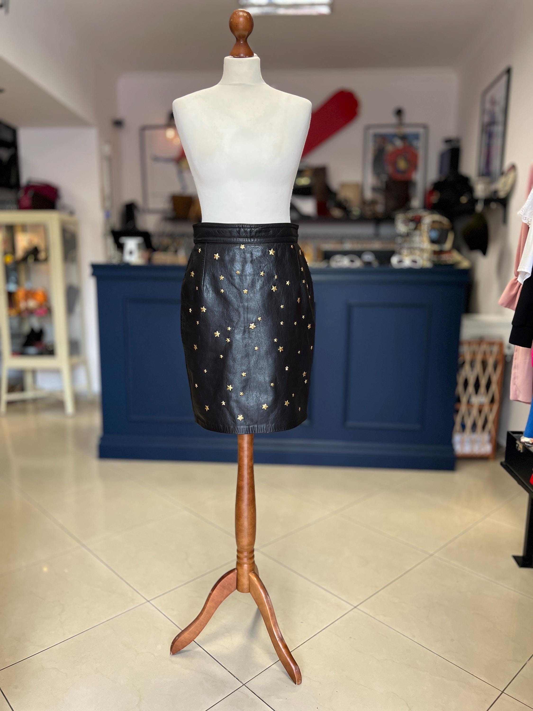 90s MOSCHINO EMBROIDERY SUEDE SKIRT レザー Moschino Leather Skirt, Moschino Cheap & Chic Vintage