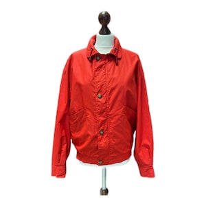 Cacharel roter Regenmantel Windjacke Vintage 1960/1970 Baumwolljacke, small size