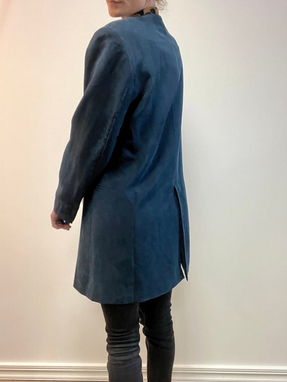 Prisma 100% silk navy blue blazer jacket, vintage… - image 3