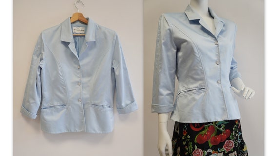 Thierry Mugler jacket baby blue cotton Mugler bla… - image 1