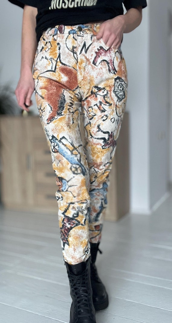 パンツ vintage made in ITALY moschino pant at Vintage Moschino Cotton Pants S/M – Artistic Pattern, Made