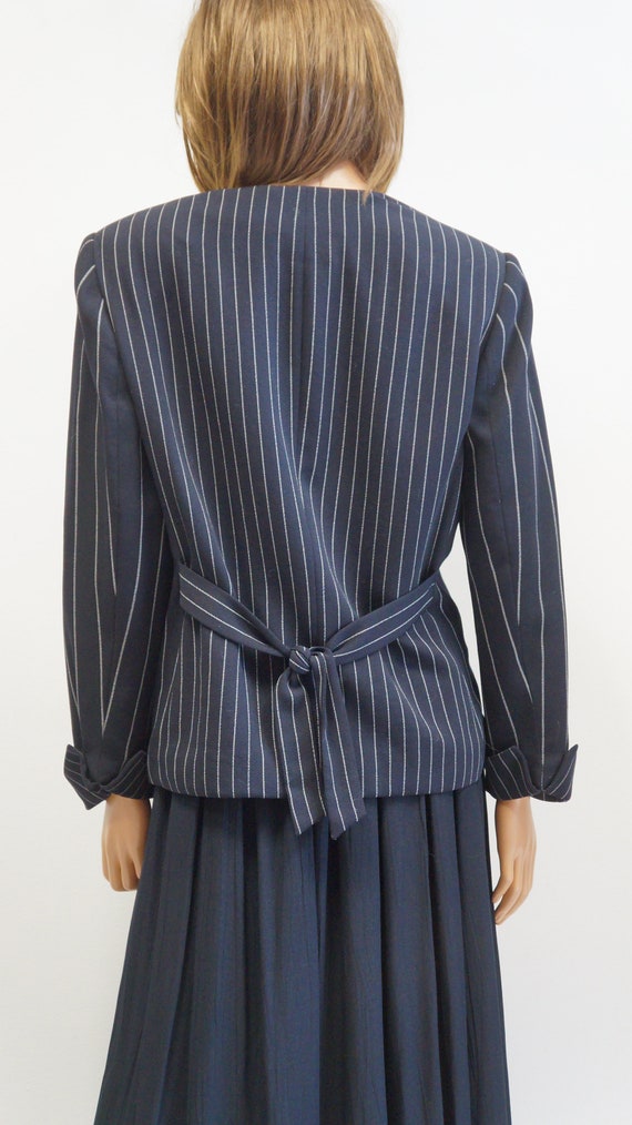 Louis Feraud wool jacket blazer, striped wool bla… - image 8
