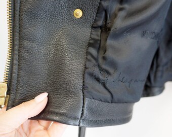 Moschino Cheap Chic Leather Jacket, Black Subtitles Jacket