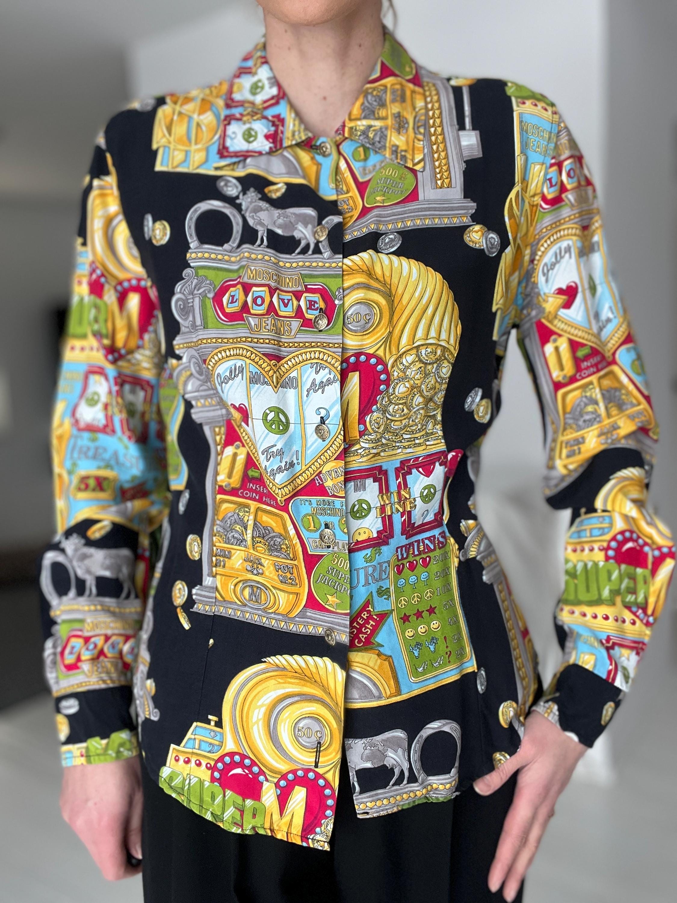 Vintage Moschino Jeans Casino Print Shirt – 90s Rare